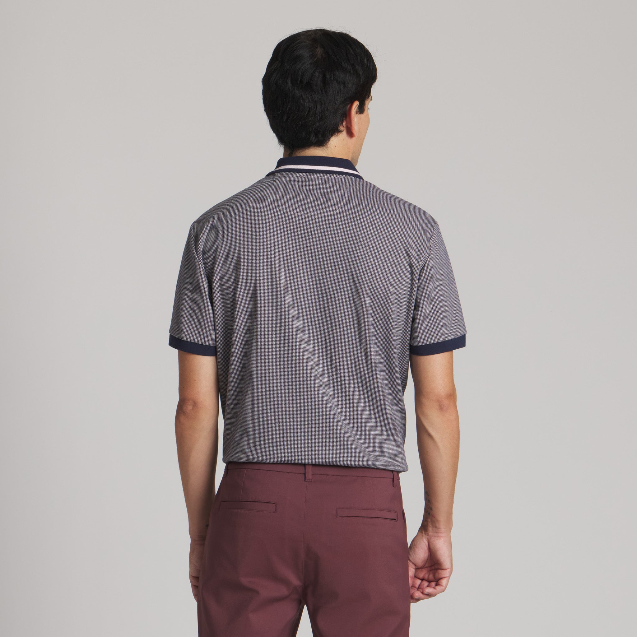 The Executive Polo#Color_Pink/Navy
