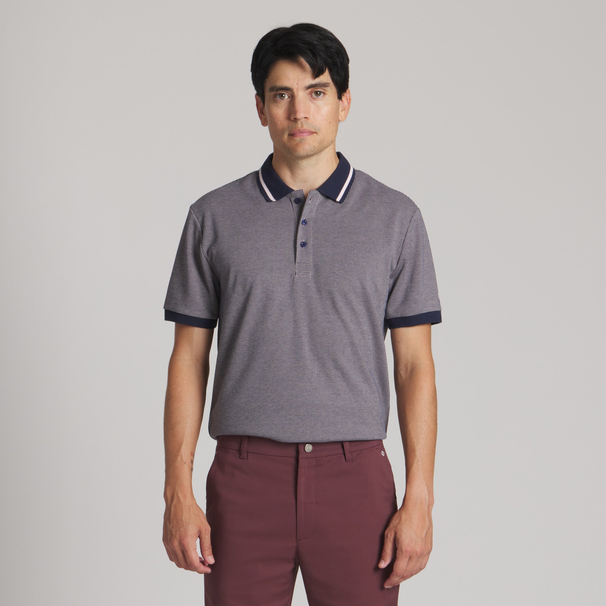 The Executive Polo#Color_Pink/Navy